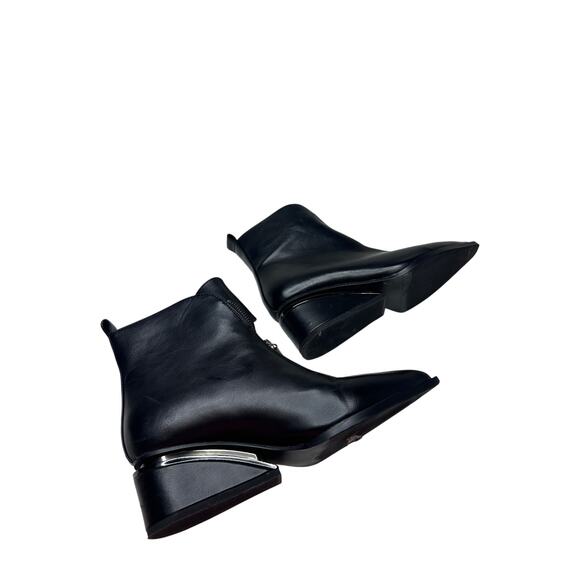 Torgeis Size 8.5 Black Marion Faux Leather Wedge Heel Ankle Boots Bootie Fall - Picture 8 of 13